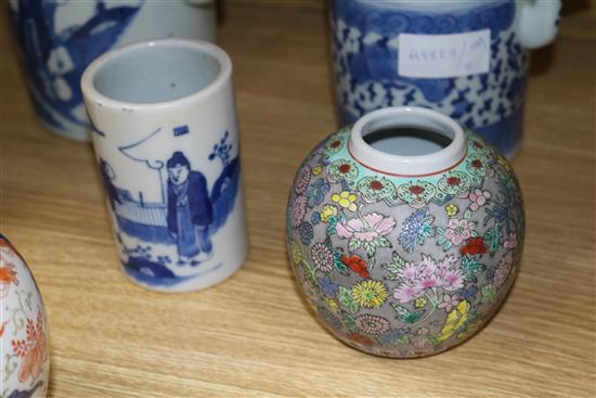 A collection of mixed Chinese and Japanese vases